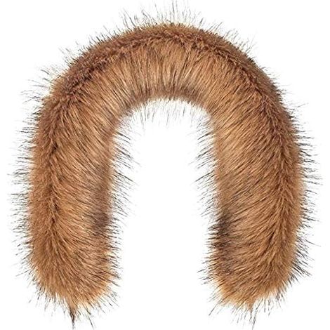 Kunstpelzbesatz für Kapuzenersatz – sieht aus wie echtes Fell – inklusive Knöpfen – 80 cm, beigefarbener Fuchs (1/4)