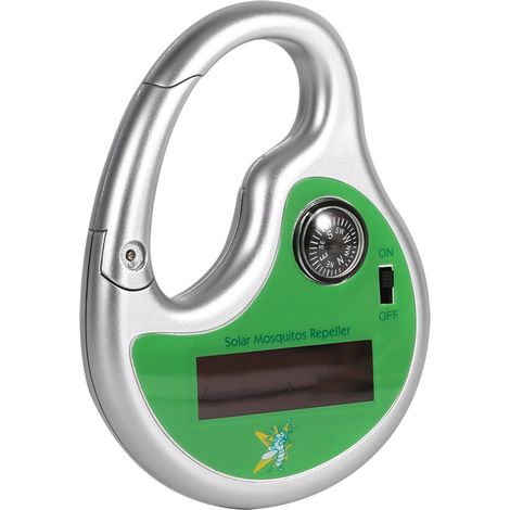 Lampe anti-moustique solaire portable avec crochet, répulsif ultrasonique et boussole, chasse-moustiques d'extérieur pour camping, randonnée, sans produits chimiques. (1/5)