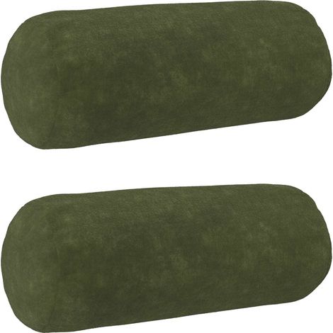 vidaXL Federa 2 pcs HEERLEN Verde Ø 15 x 40 cm Fleece in microfibra (1/5)