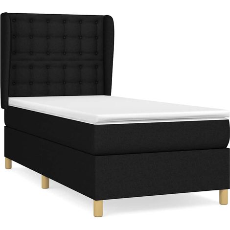 Maison Exclusive - Giroletto a Molle con Materasso Nero 100x200 cm in Tessuto