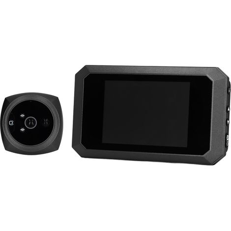 Kit de judas électronique intelligent pour porte, en alliage de zinc, avec écran HD, caméra 2 MP 3800 mAh 720p et sonnette noire. (1/5)