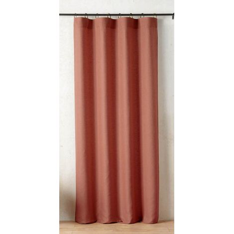 Rideau à anneaux Mistolino 145 x 260 cm – Tissé en France - 145x260cm - Terre cuite (1/2)
