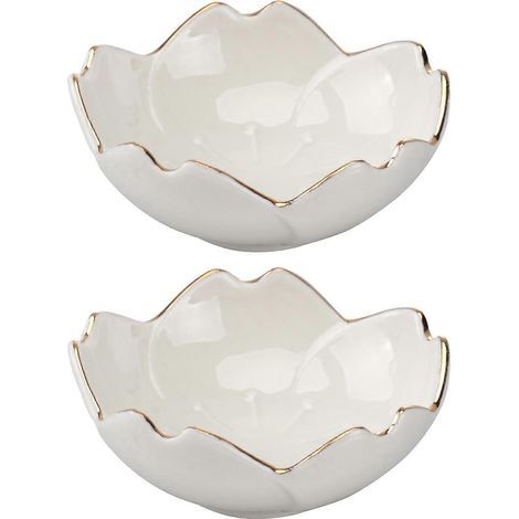 Set aus 2 Saucenschalen aus weißem Porzellan mit Sakura-Blumenmuster, ideal für Saucen, zum Kochen und Grillen. – 7,00 x 7,00 x 2,80 cm – Weiß (1/4)