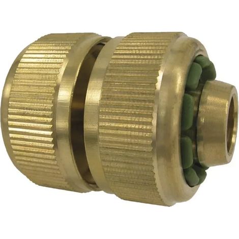 Conector/reparador de manguera con sistema de enchufe 3/4" con racor de compresión de latón