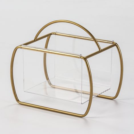 Überprüfen Sie 42x29x38 Transparent / Gold Metall -Acrylzubehör und Geschenke / Accessoires und Geschenke für alle Stile, um dem Haus eine Note zu verleihen (1/2)
