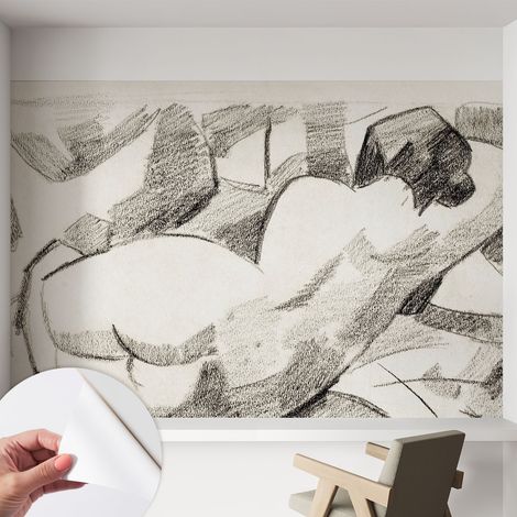 Papier peint autocollant avec imprimé décoratif pour salon et chambre à coucher Installation facile Personnage allongé 152x104 cm (1/5)