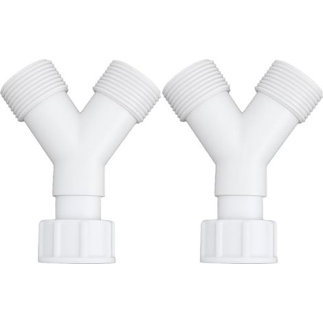 Lot de 2 connecteurs répartiteurs en Y 3/4 pour tuyau d'eau pour machine à laver, sèche linge, lave vaisselle (1/5)