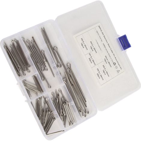 Kit de goupilles fendues en acier inoxydable, 6 tailles : M1,6x25, M2,5x25/40, M3,0x30/40, M4x60, pour réparations automobiles, camions, garages et ateliers. (1/5)
