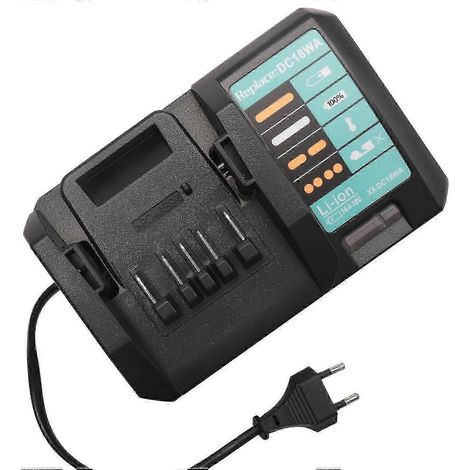 Chargeur 14,4 V-18 V DC18WA pour Maktec/Makita (modèles DC18SG, DC1851, BL1813G, BL1415G, BL1815G, BL1413G, UH522D, UM167D, UR180D) – Prise UE (1/5)