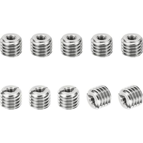 Filetage Adaptateurs Manchon Réduction Écrou Insert Fileté, 10 pcs M101.5 Mâle à M40.7 Femelle Réparation Insérer Écrou Vis Réducteur Conversion Inox Acier Fixation 8mm (1/5)