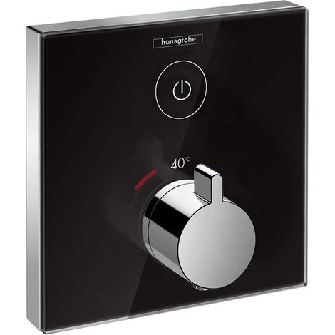 Set finition en verre avec therm ShowerSelect E encastré, RA , noir/chromé