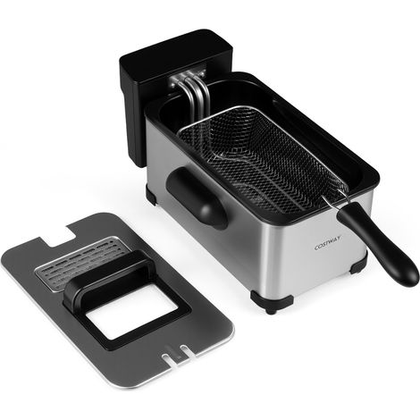 3L Electric Deep Fryer made of Stainless Steel 2000W Deep Fryer Oil Fryer with Timer & Adjustable Thermostat (1/5)