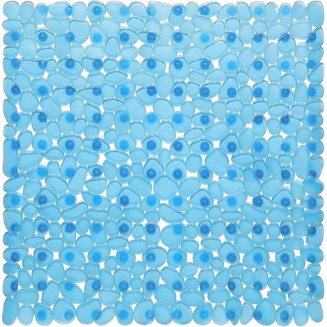 Tappetino antiscivolo per doccia 54 x 54 cm, antimuffa, design moderno, lavabile in lavatrice, blu (1/5)