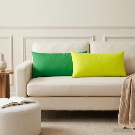 Housse de coussin 2 pcs HEERLEN Vert vif. 40 x 70 cm Polyester (1/5)