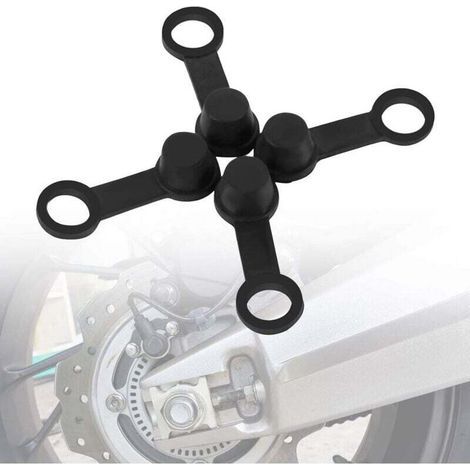 4x Bremsentlüftungsschraubenkappen, Bremsstopfen-Staubkappen, 8mm Gummi-Bremsentlüftungsfettkappe für Motorräder (1/4)