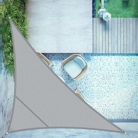 Voile d'ombrage Triangulaire 4x4x5.65m Toile Ombrage UV Protection pour Patio Jardin Terrasse Extérieur Balcon (1/5)