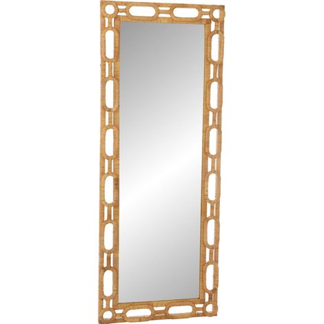 Miroir mural en rotin naturel grand format - Naturel (1/5)