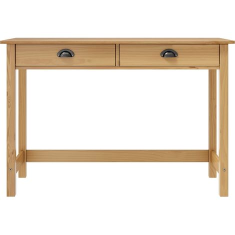 Table console,Table d'appoint,Bout de canapé Hill Range avec 2 tiroirs 110x45x74 cm Pin solide CFW54588 (1/5)