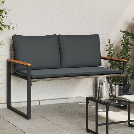 Maison Exclusive - Bank mit Kissen Grau und Dunkelgrau 115 x 65 x (1/5)