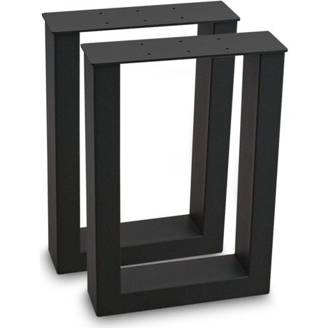 Tischbeine Tischkufen Tischgestell Tischuntergestell Stahl Metall Eckig (40x43, Schwarz)