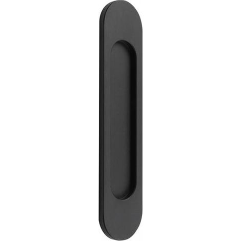 Manilla ovalada para puerta corredera, autoadhesiva, de aleación de aluminio negro mate, no requiere taladrar. Apta para puertas correderas (1/3)