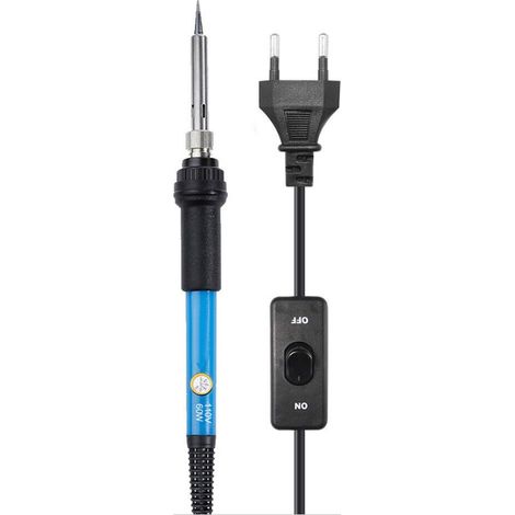Fer à souder à température réglable 220 V 60 W, outil de réparation, lot de 2, avec interrupteur et prise européenne. (1/5)