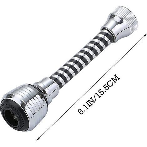 Accesorio rociador para grifo de fregadero, cabezal giratorio antisalpicaduras con manguera - Extensor de grifo de fregadero (1/4)