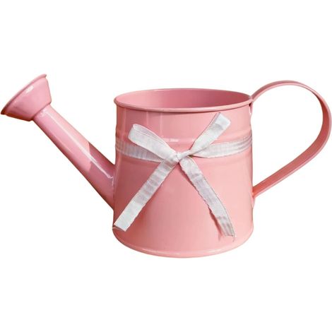 Arrosoir en fer-blanc de 1 L, bec long, rose, pour plantes d'intérieur et d'extérieur (1/5)