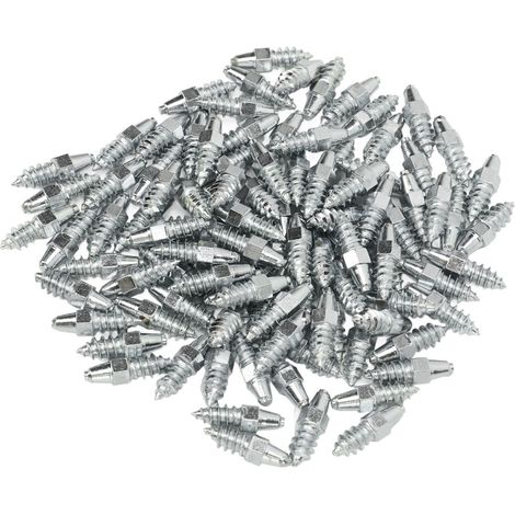 Geeignet für 100 Stahl-Wolframkarbid-Reifenspikes, 21 mm, Schnee-/Rutschspikes, geeignet für Autos, LKWs und Mountainbikes.
