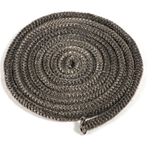 Guarnizione intrecciata da 8 mm x 4 m per inserti per camini e stufe, corda per guarnizione di canna fumaria in fibra di vetro impregnata di grafite, ricambio per stufe a legna