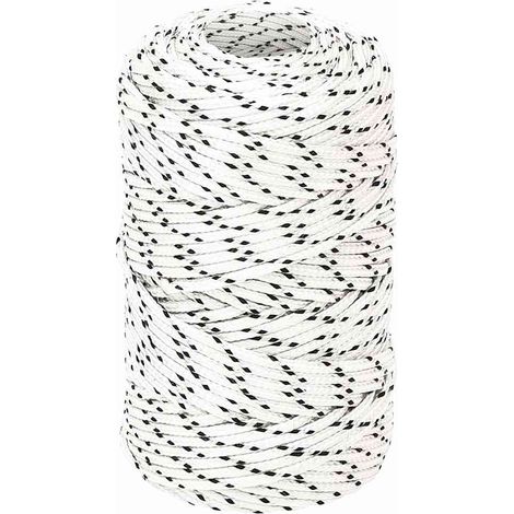 vidaXL Cuerda para barco trenzada poliéster blanco 2 mmx250 m (1/4)