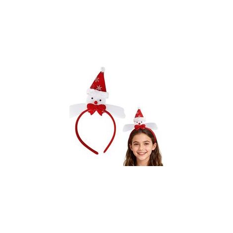 Serre Tête Bonhomme de Neige Adulte Rouge, Costume Animal Noël Carnaval Accessoire Fête Neige Bois Standard 1 Pièce