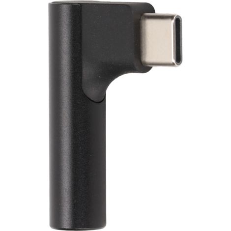 Adaptateur Audio USB-C vers Jack 3.5mm Noir, Convertisseur Numérique-Analogique 32 bits 384 kHz pour Casque Hi-Res