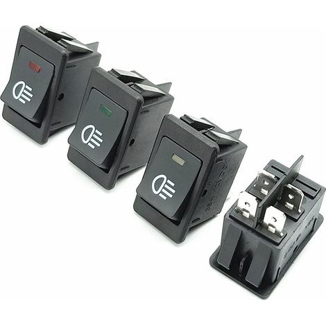 Green LED Car Modification Switch ASW-17D Fog Light Switch, Rocker Switch, Marine Switch Accessories - Fog Light Switch (1/4)