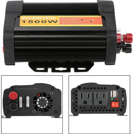 Convertisseur 12V vers 110V AC 1500W Onduleur de Voiture Transformateur de Tension Automobile Chargeur (1/5)