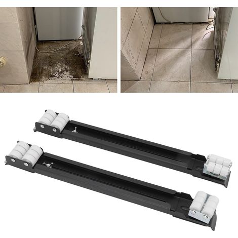Base Roulante Universelle Extensible 300KG pour Lave-linge Réfrigérateur Lave-vaisselle Objets Lourds Noir