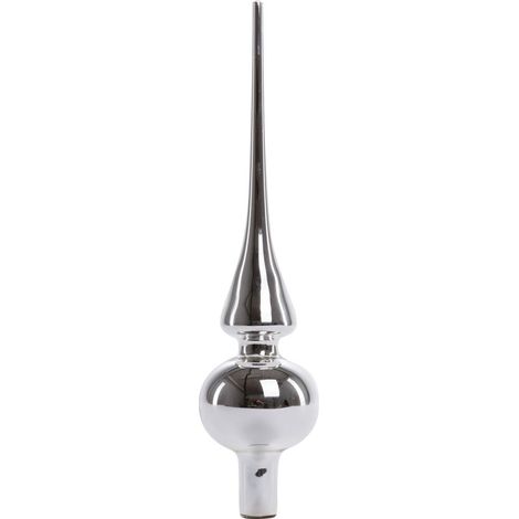 TrendLine Christbaumspitze 26 cm Glas Silber Baumspitze Weihnachtsbaumspitze (1/2)