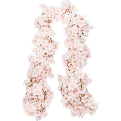 Lot de 4 vignes de fleurs de cerisier artificielles fleurs artificielles en plein air suspendus guirlande de soie fête de mariage décor à la maison rose