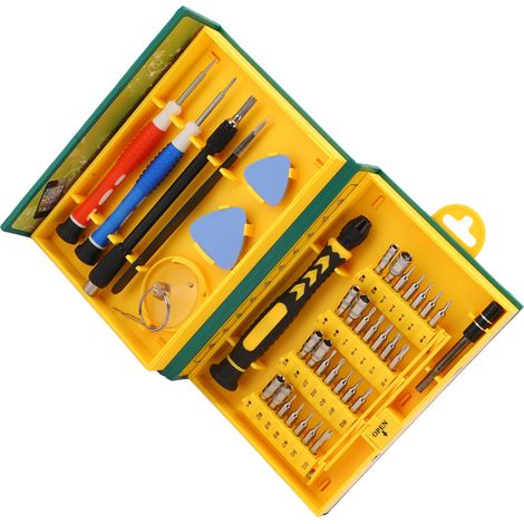 38-teiliges Schraubendreher-Set mit Griff, Bit, Verbindungsstange, Saugnapf, Pinzette, Etui, Hebelwerkzeug und Schraubendreher (1/5)