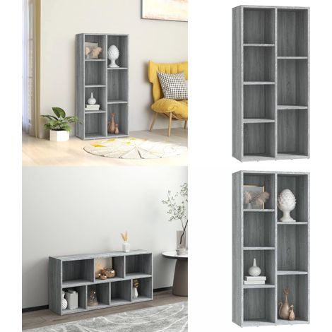 Armoire à livres Sonoma gris 50x25x106 cm - Bibliothèque - Bibliothèque Moderne - Meuble Rangement - Étagère - Armoire À Livres - Home & Living (1/5)