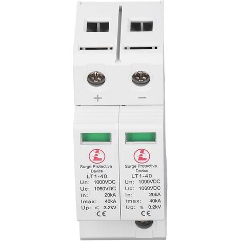 Pair - Protecteur de surtension photovoltaïque 2P DC1000V – Ignifuge IP20 – Courant de décharge 20kA – Rail de guidage 35mm pour installation facile (1/5)