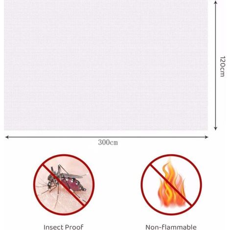 300x120cm Moustiquaire Fenêtre, Rouleau moustiquaire fenetre ajustable, Filet moustiquaire anti-insectes Mouches, (1/3)
