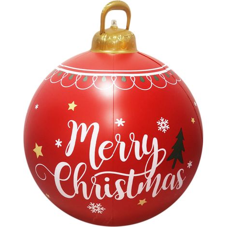 Boule De Noël Gonflable - 60 Cm - En Pvc Résistant Aux Intempéries - Décoration Extérieure Pour Arbre De Noël Et Jardin - 1 Pièce (1/5)