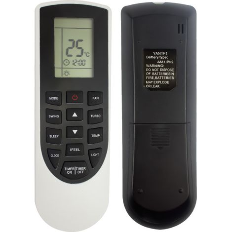 Startseite YAN1F1 Ersatzfernbedienung, kompatibel mit Gree und Sharp Universelle Ersatzfernbedienung Schwarz-Weiß
