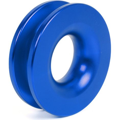 Car modification parts, tow wheel, trailer rescue winch, pulley, snatch recovery ring, winch pulley - blue (1/4)