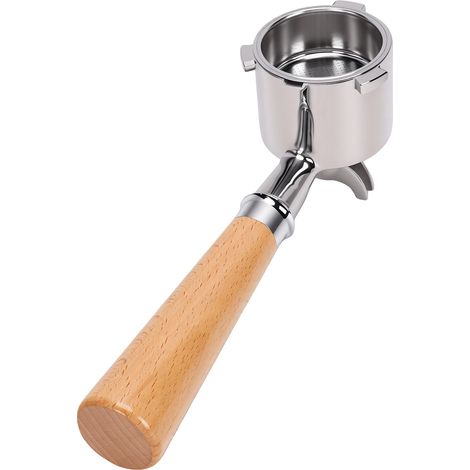 Porte-filtre 51 mm compatible avec les machines à café DeLonghi série 9 EC9155, EC9255, EC9355, EC9665 et EC9865. Double bec verseur, poignée en bois, base à 3 oreilles. (1/5)