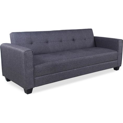 Canapé Convertible 3 Places "Tosello" 200cm Gris (1/4)