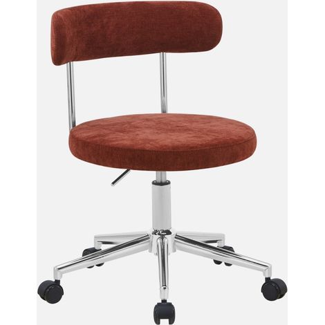 Silla de oficina vintage de tela con ruedas (1/5)