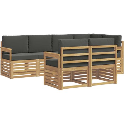 Ensemble de canapés d'extérieur 7 pc Blanc et anthracite vidaXL (1/5)
