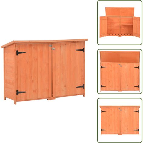 Cobertizo impermeable - vidaXL Caseta de almacenamiento de jardín de madera 128x42x91 cm - Caseta para jardín